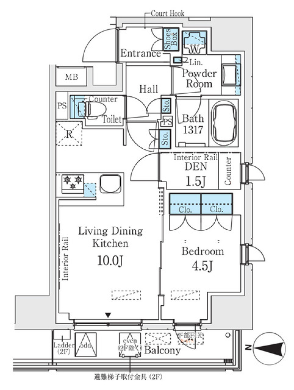 ベルファース錦糸町Ｓｏｕｔｈ 305号室の間取り図