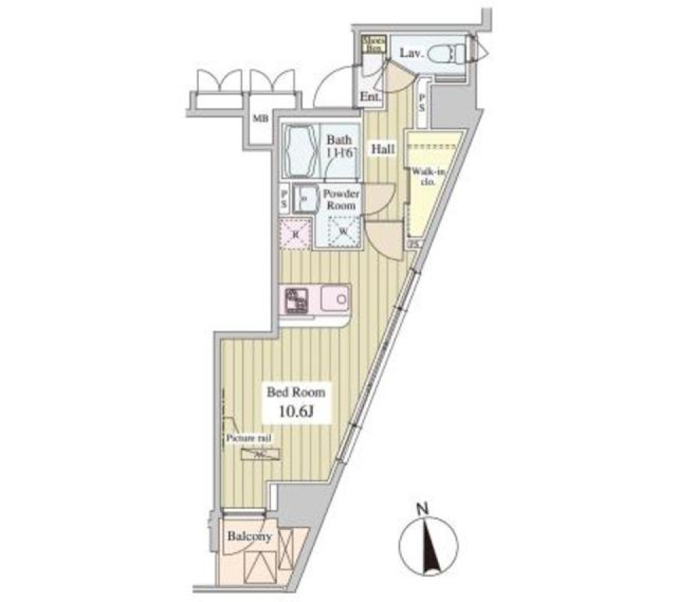 ＳＫ－ＯＮＥ市ヶ谷　1103号室の間取り図