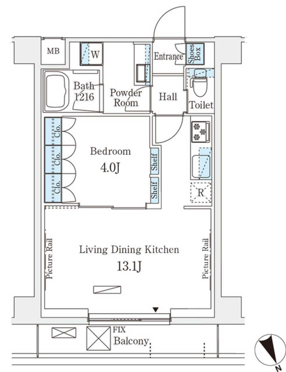 アリビオ学芸大学 211号室の間取り図