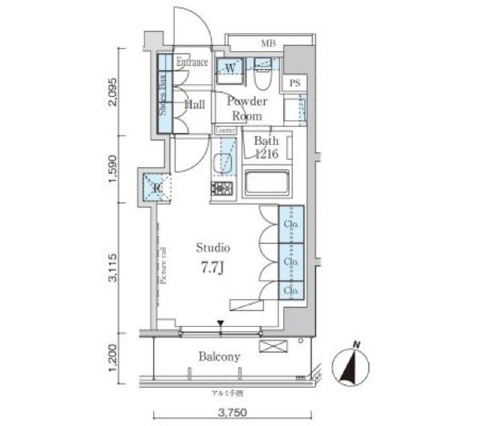 パークアクシス自由が丘テラス 302号室の間取り図