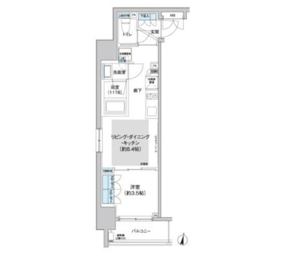 パークキューブ西新宿 705の間取り図