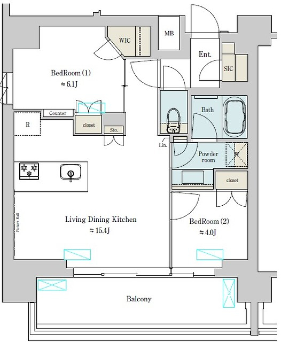 Ｂｒｉｌｌｉａ　ｉｓｔ　上野稲荷町　1301号室の間取り図