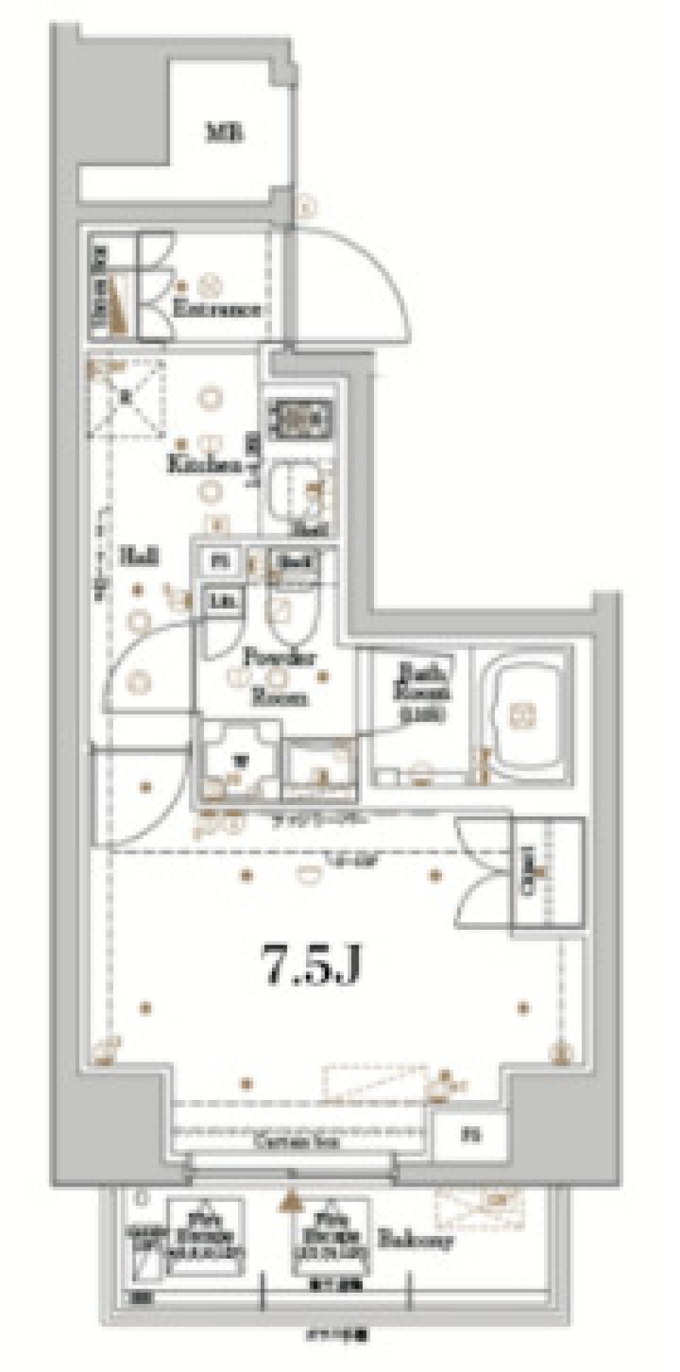 Log新川／ログ新川　1201号室の間取り図