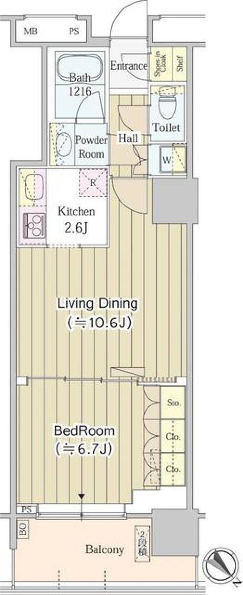 カフェホッパーの生活の間取り図