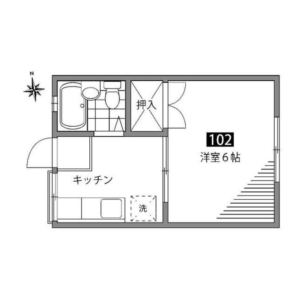 ヨツヤソウ　102号室の間取り図