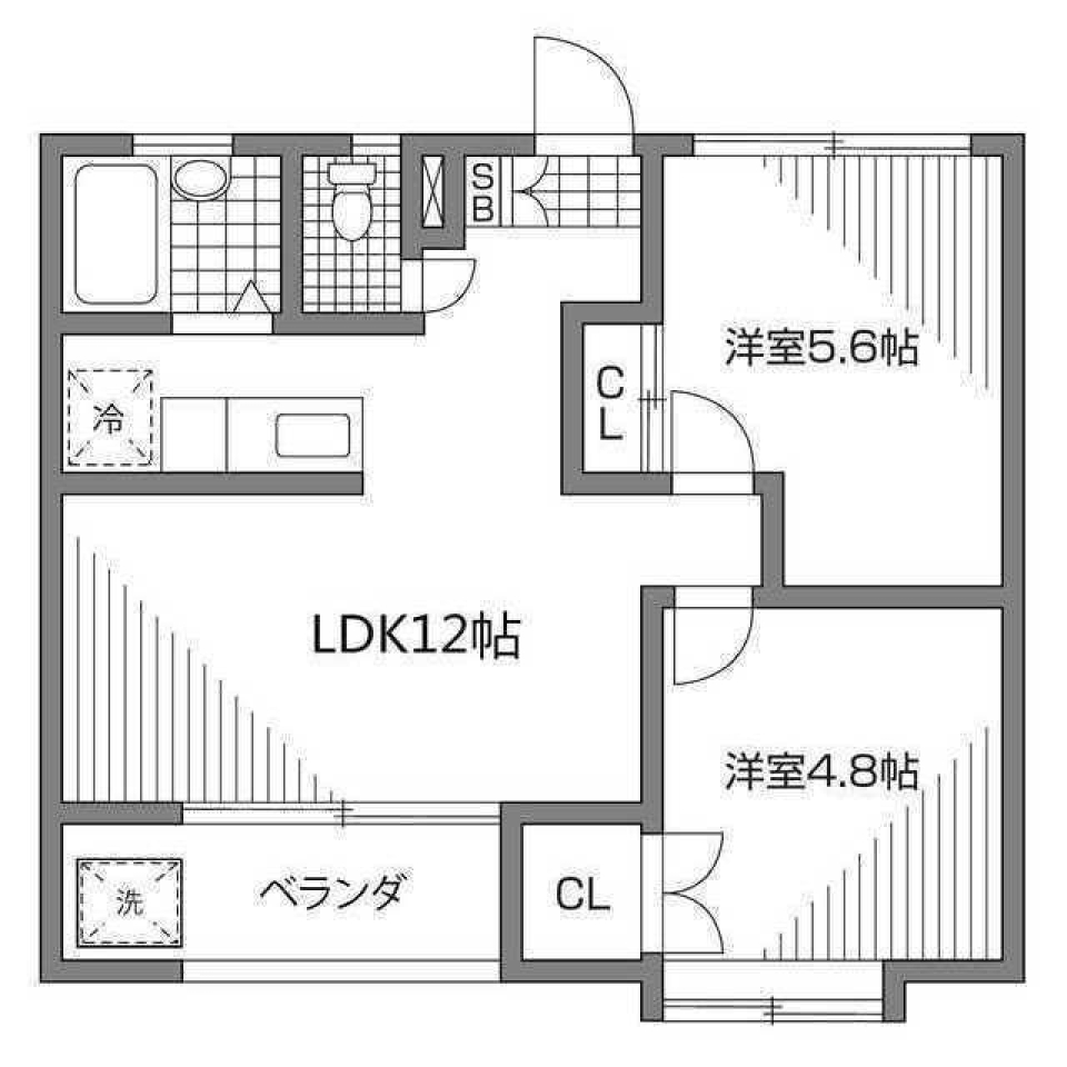 グリーンウェーブ北の台　103号室の間取り図