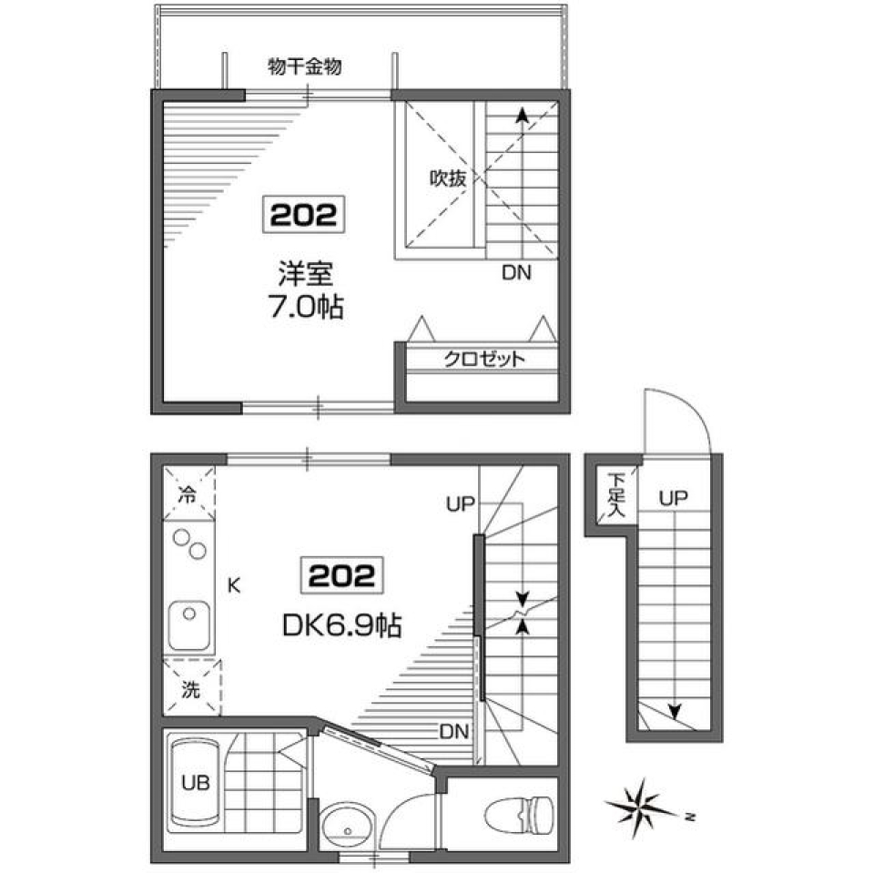 グランエッグス茗荷谷　202号室の間取り図