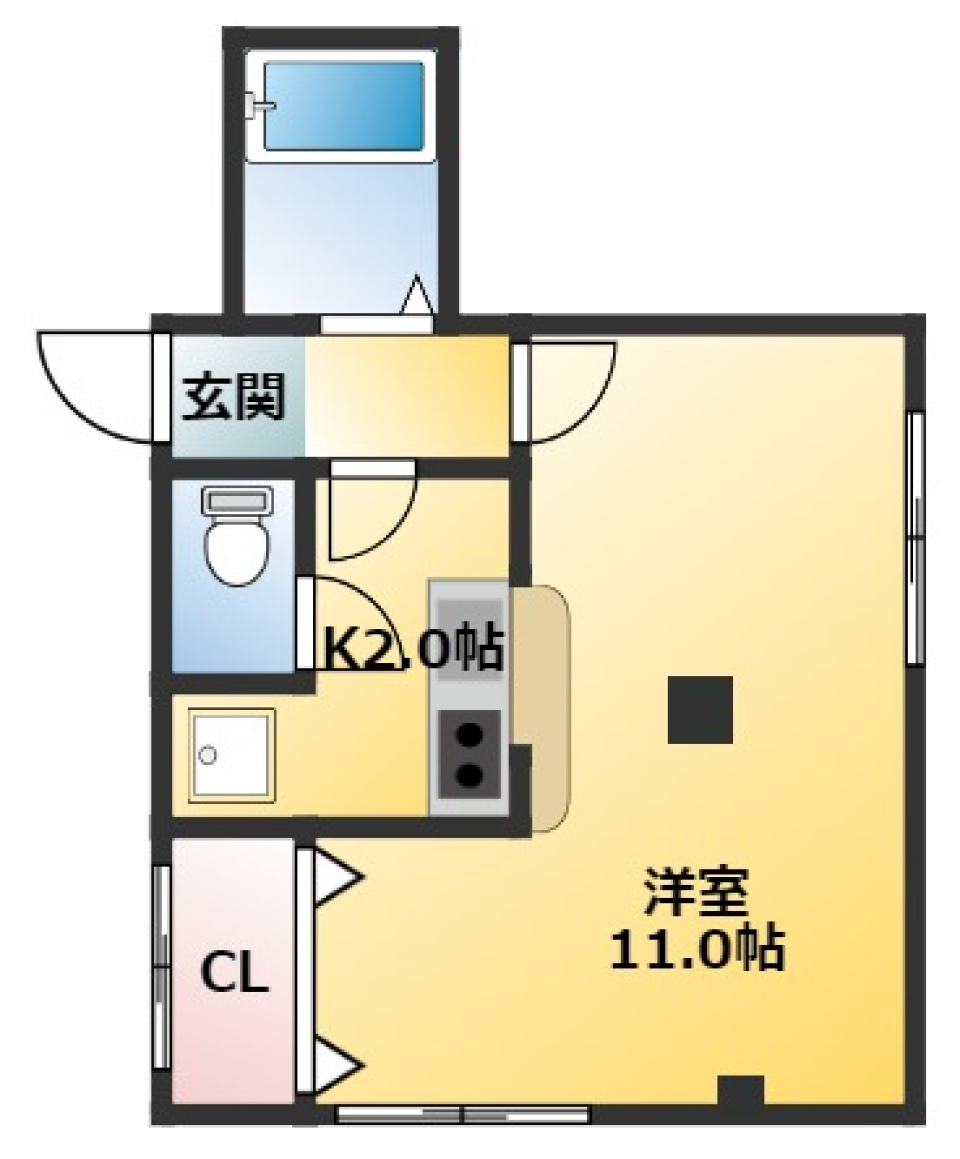 覗き窓はキッチンからの間取り図