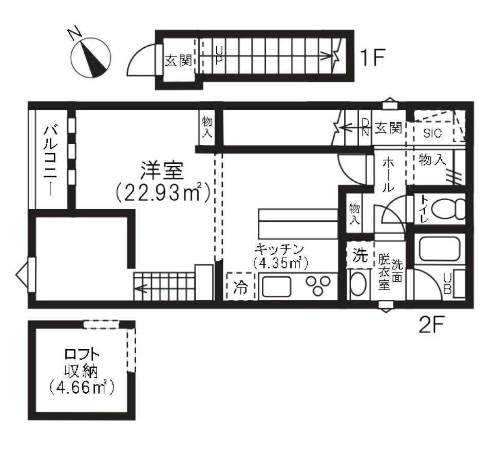 オシアゲドット　201号室の間取り図