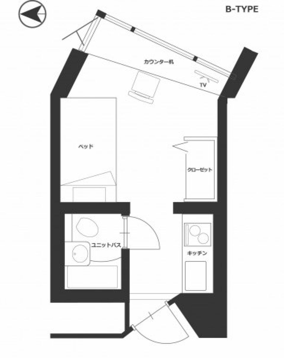 斜め45度で光を浴びるの間取り図