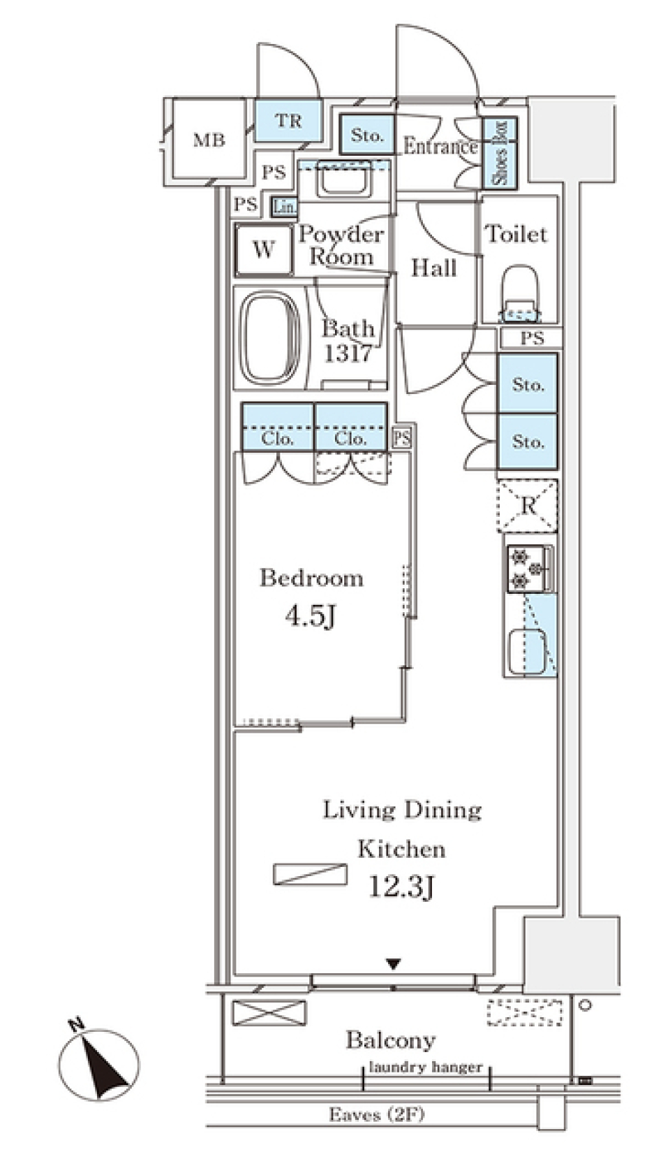 パークナードフィット南青山Ｇａｒｄｅｎ　704号室の間取り図
