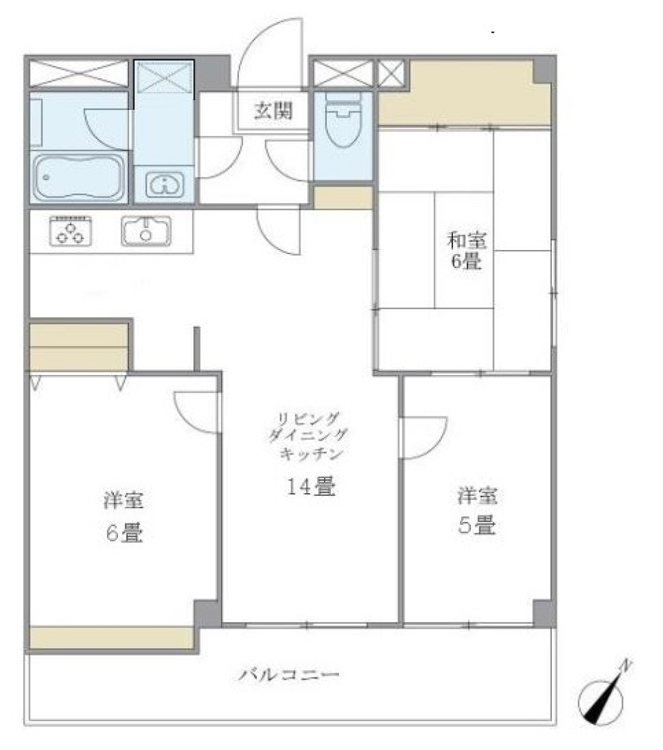 和洋折衷の生活を板橋での間取り図