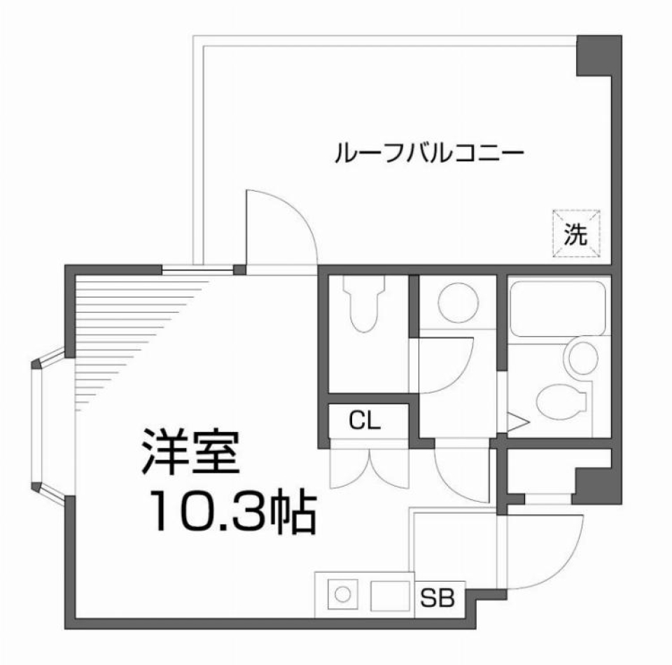 ルーフバルコニーから見る世田谷の賑わいの間取り図