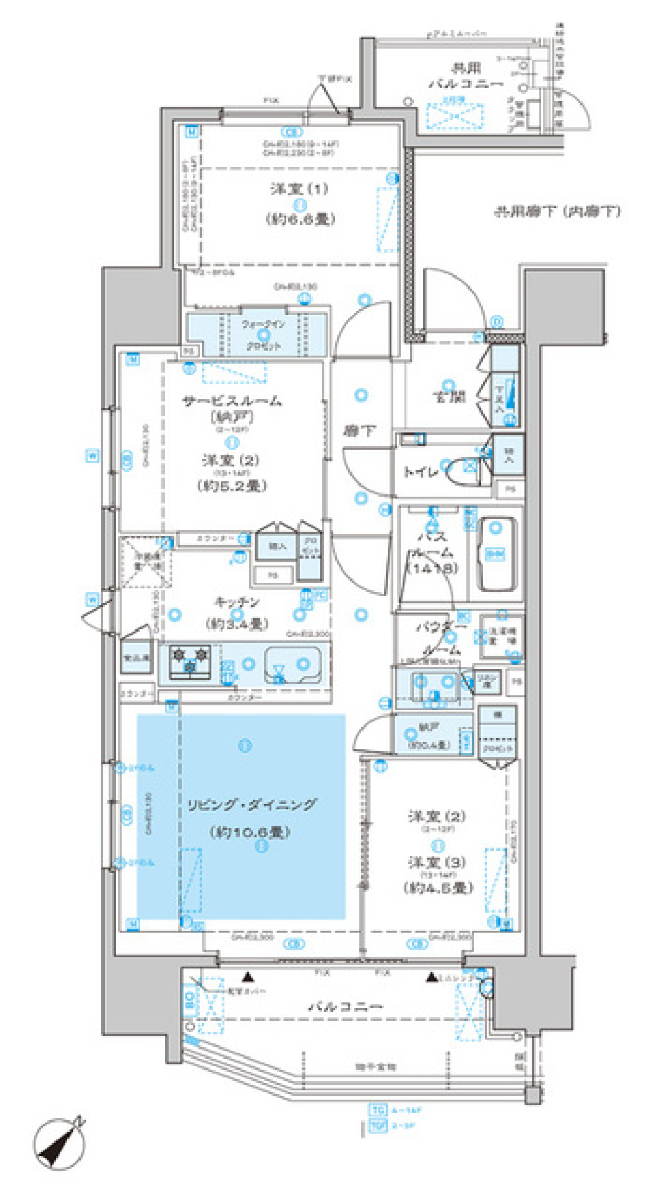 SHIBUYA/2LDK+Sの間取り図