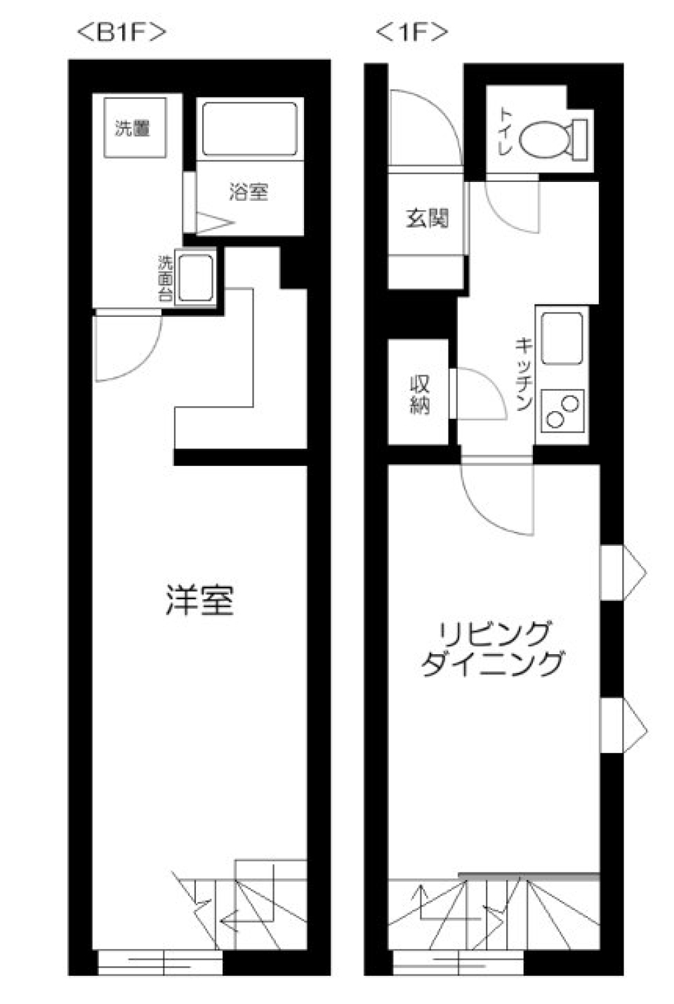 上下で分ける生活の良さ［新築］の間取り図