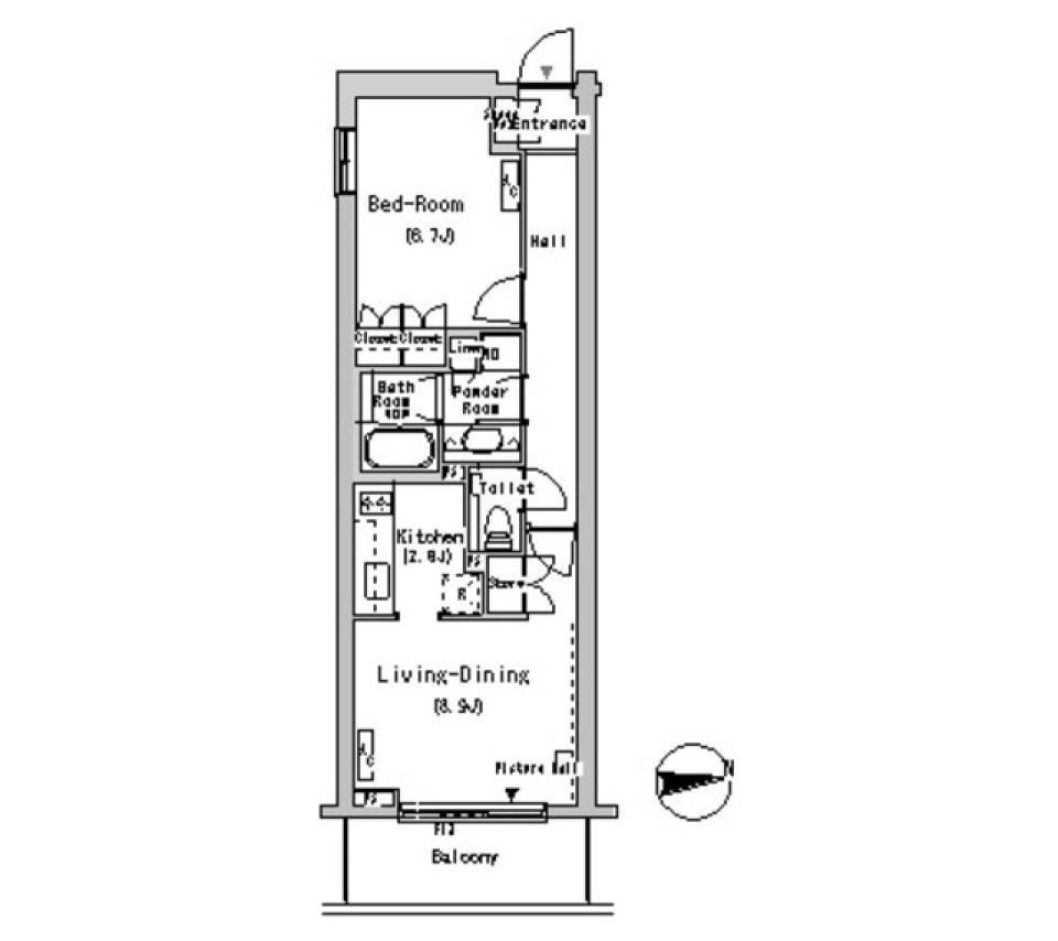 長い廊下の先には。。。。の間取り図