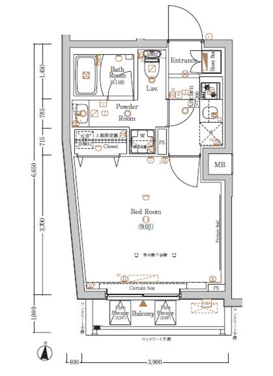 優しい光が広がるお部屋の間取り図