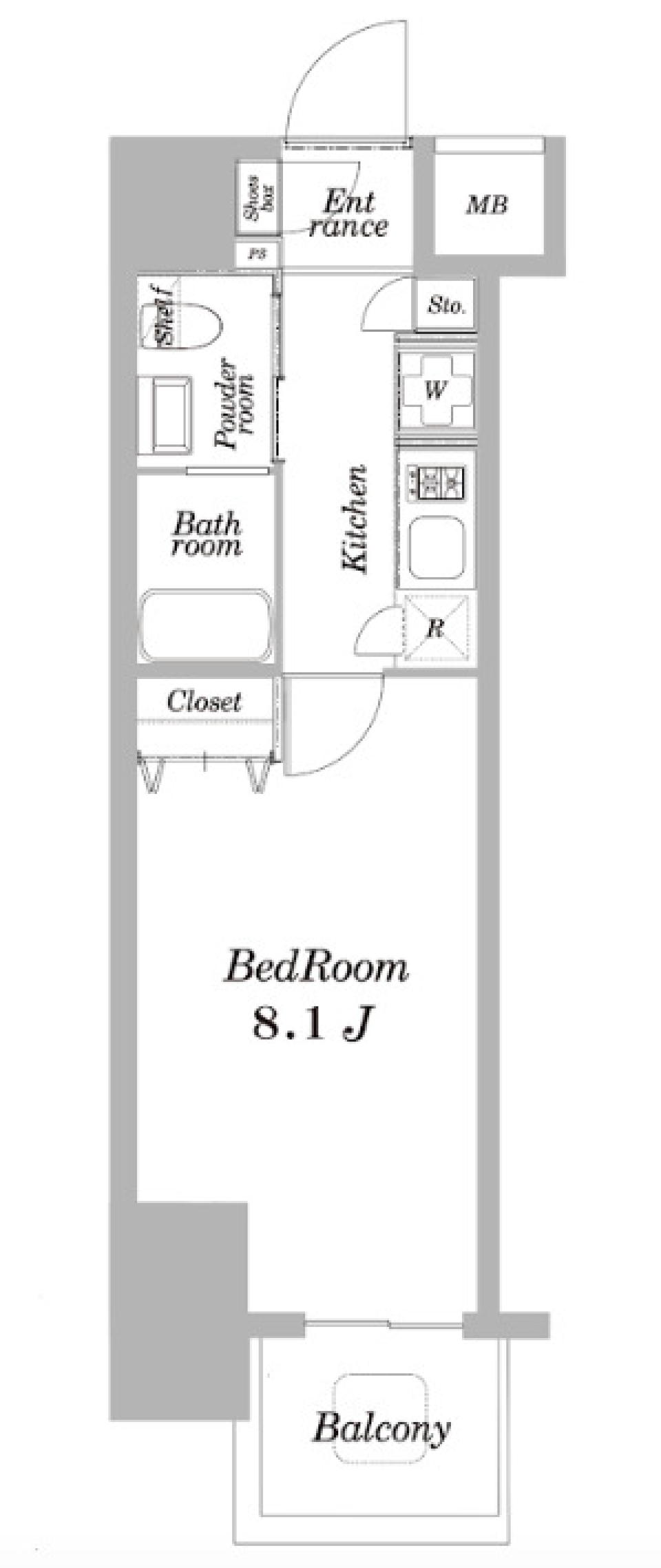 落ち着きのある大人に向けた一人暮らしの部屋の間取り図