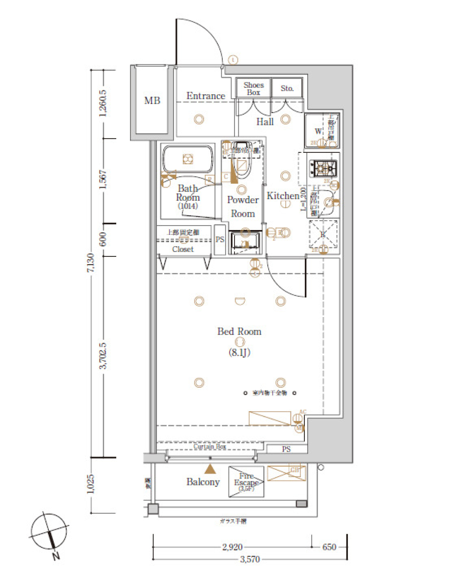 グレースケールのモダンでクールなお部屋へようこその間取り図