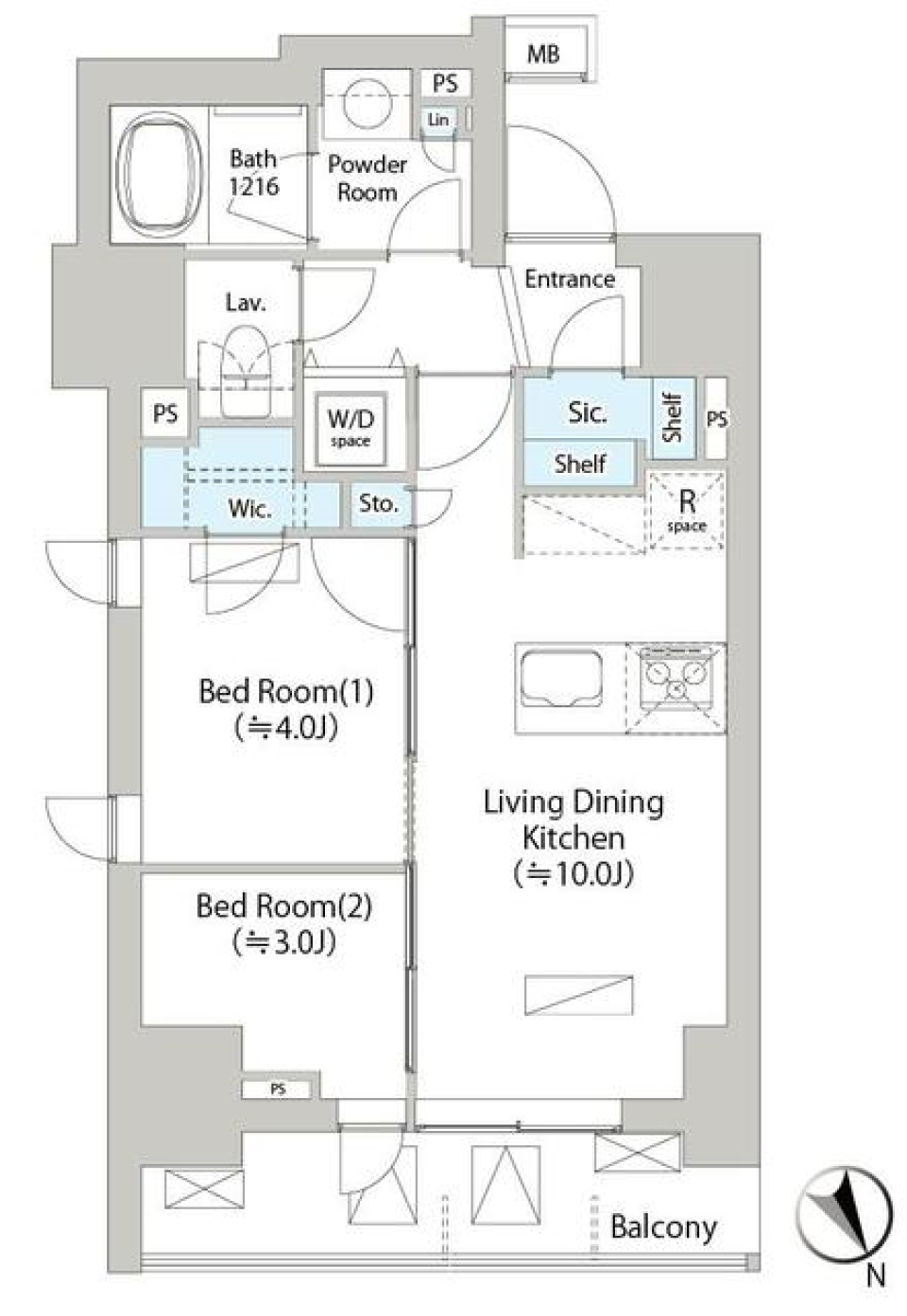 料理をしている君を見ながらの間取り図