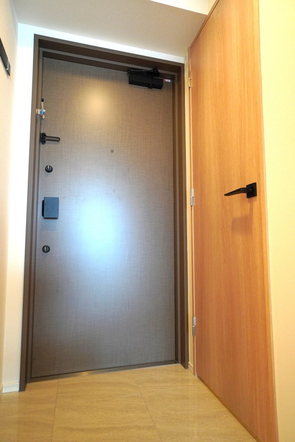 玄関入ってすぐ扉?こちらがシューズインクローゼットへの扉なんです！
※写真は同タイプ住戸です。