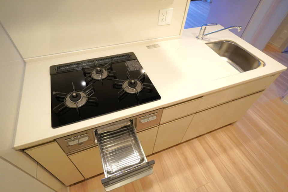 3口コンロで料理が捗ります
※写真は同タイプ住戸です。