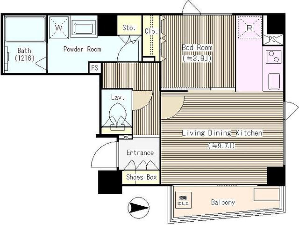 赤羽リビングの間取り図