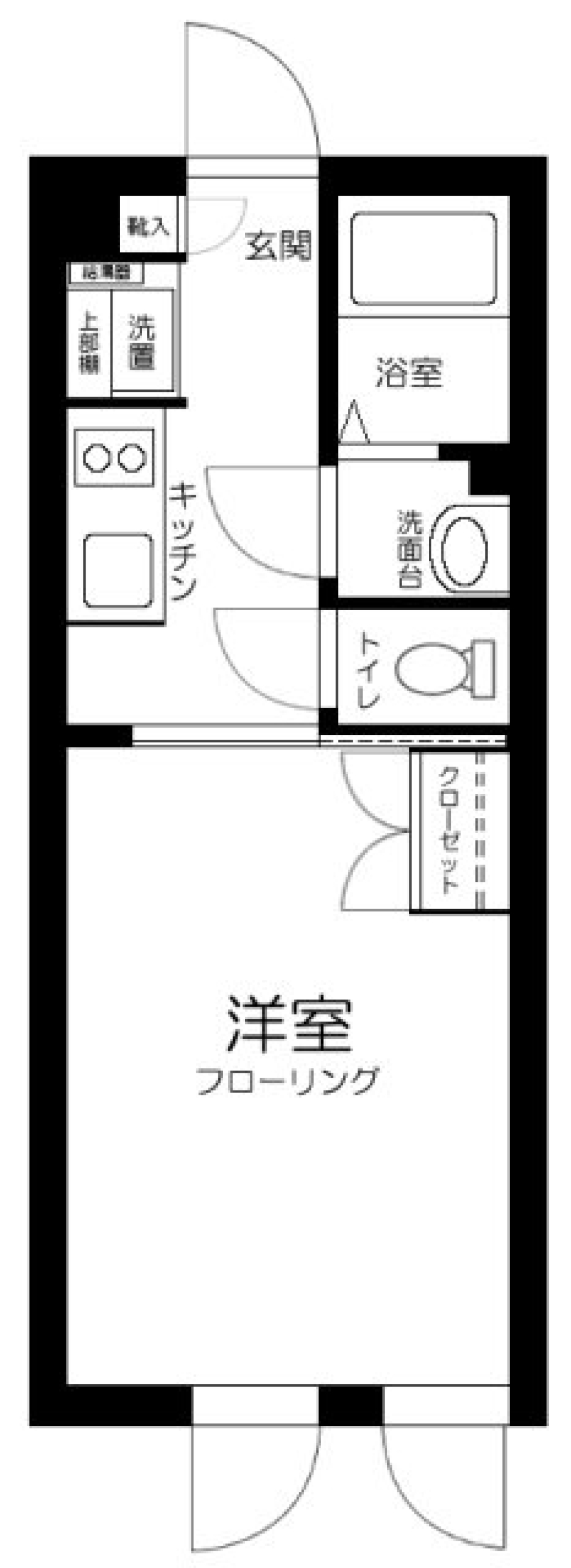 文京区のスマート＆コンパクト1Kスタイルの間取り図