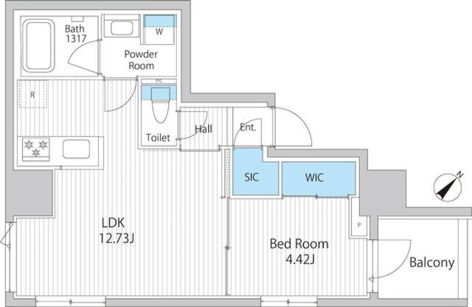 ルーフバルコニーで過ごすプライベート時間の間取り図