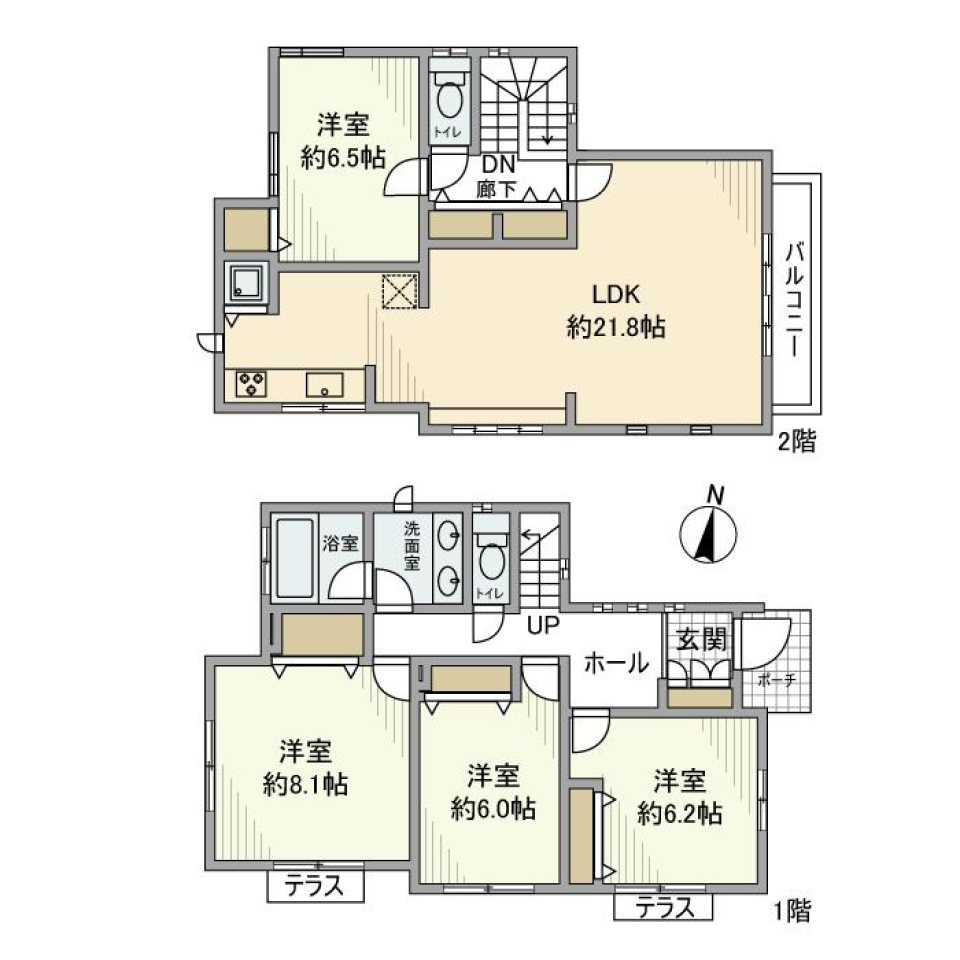 広々リビングと四季折々の洋室が輝くの間取り図