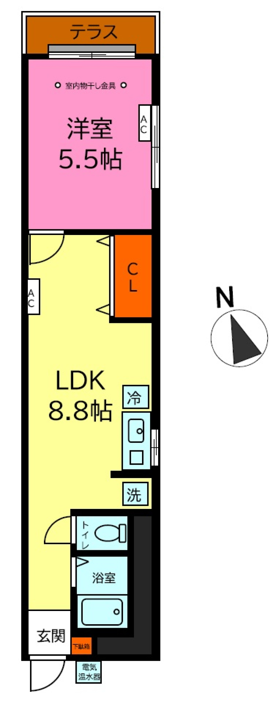 新宿区のソロリビングの極意の間取り図