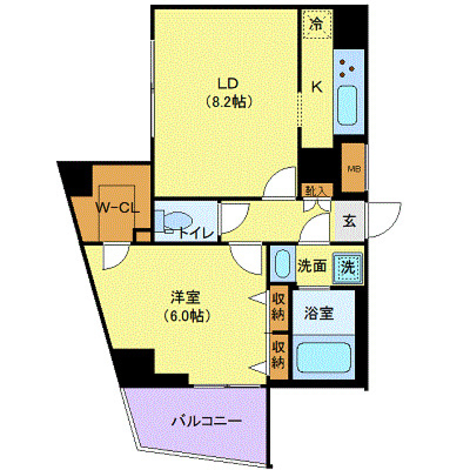 都心の喧騒を忘れる、穏やかな６階の生活の間取り図
