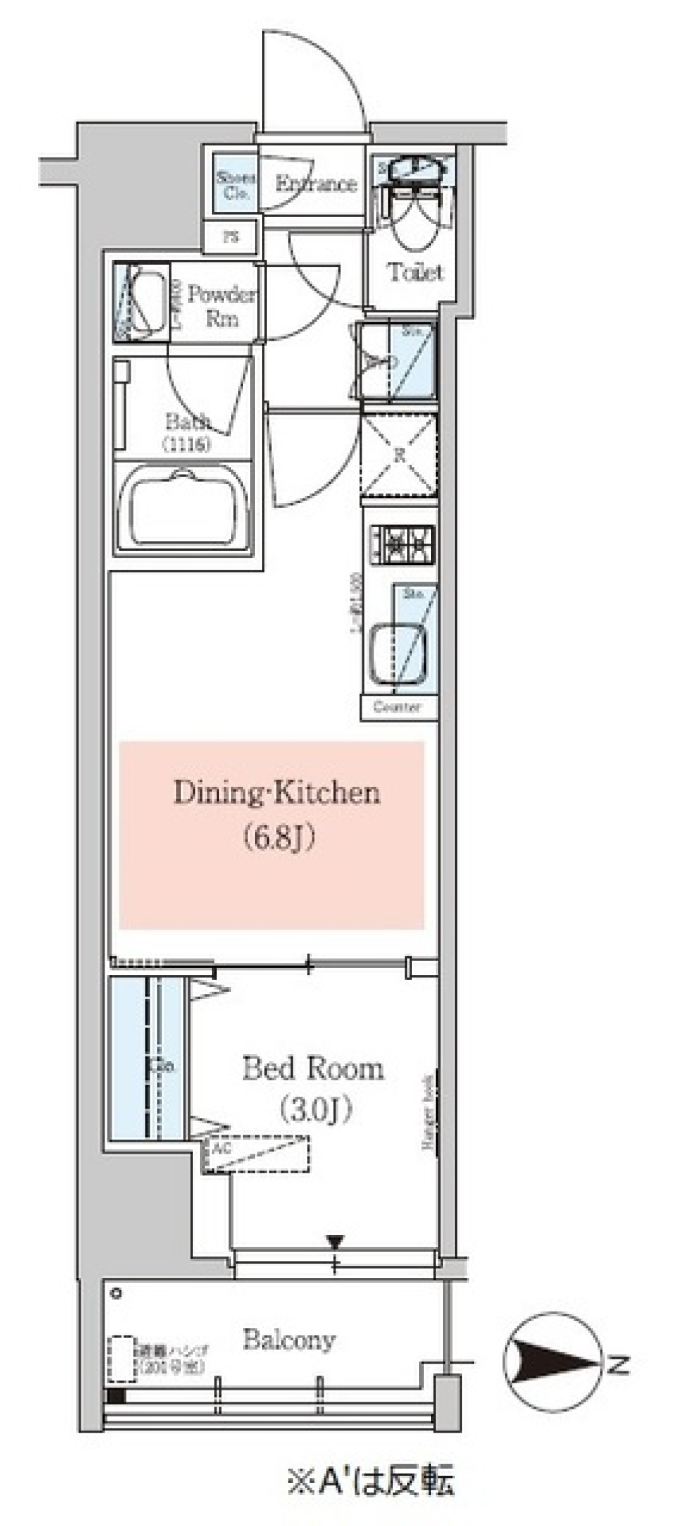アーバネックス深川住吉Ⅱ　1304号室の間取り図
