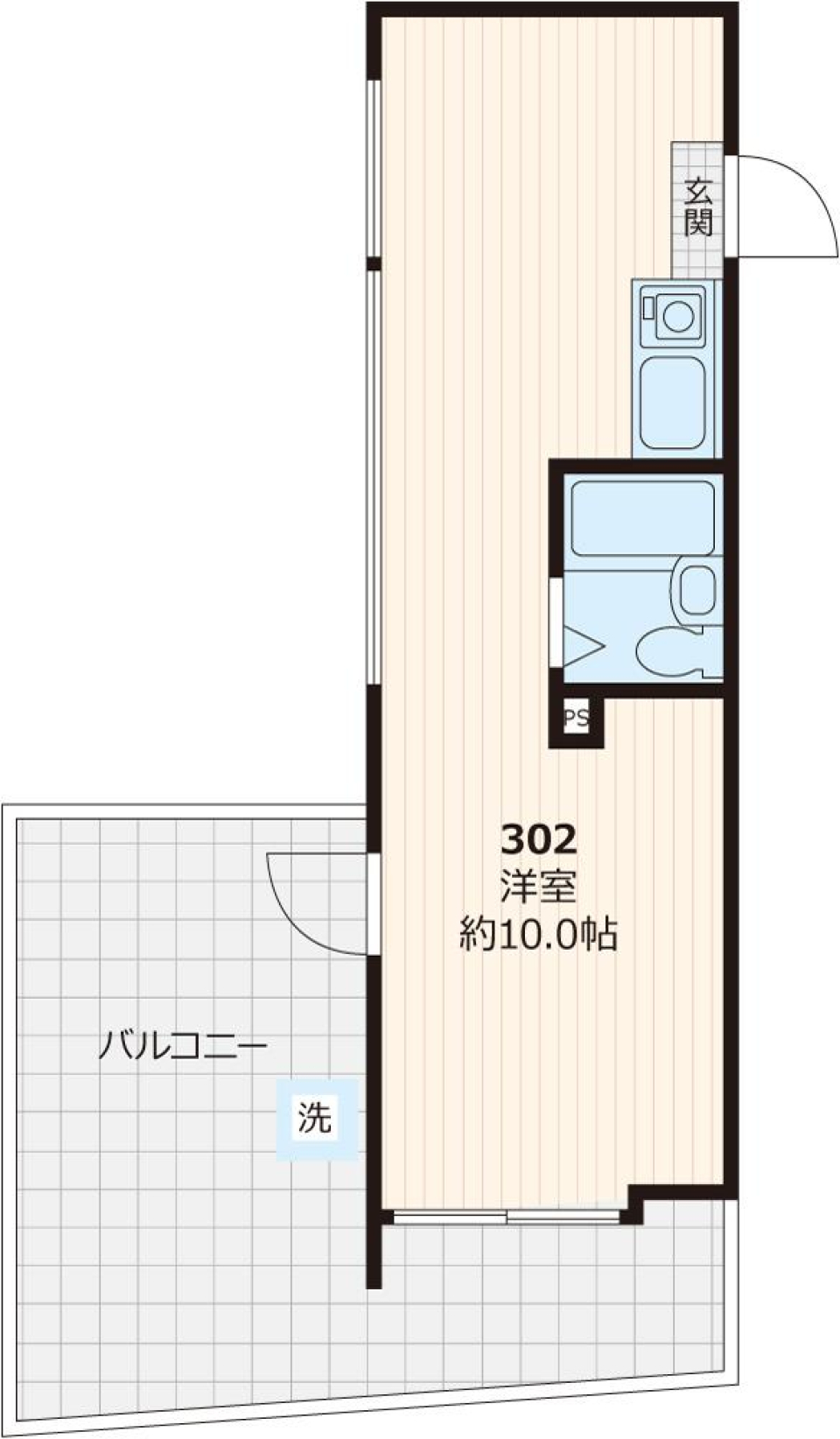 広々バルコニーで優雅な朝を♪の間取り図