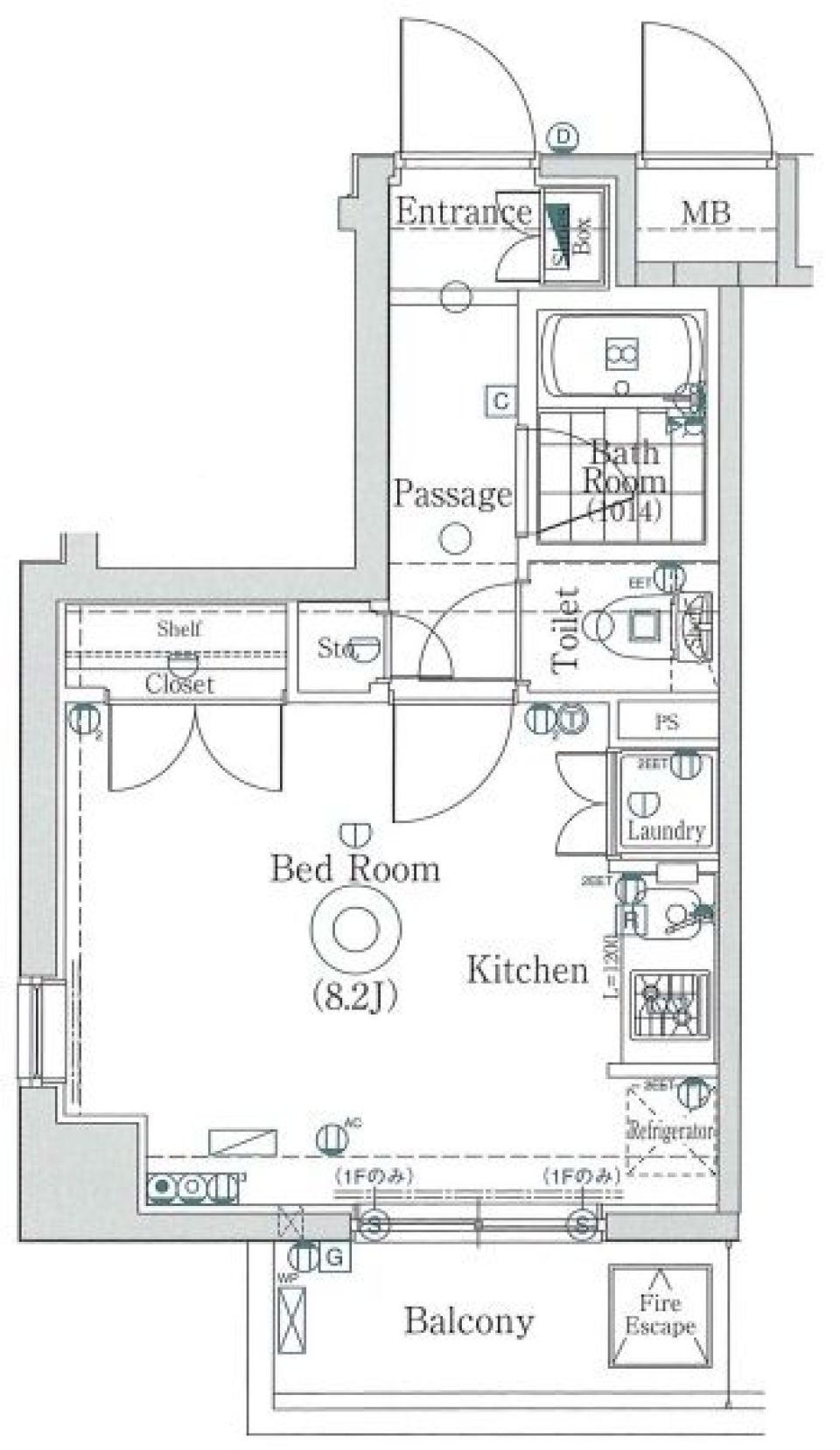 駅近東十条。1Rでシンプルに暮らす。の間取り図