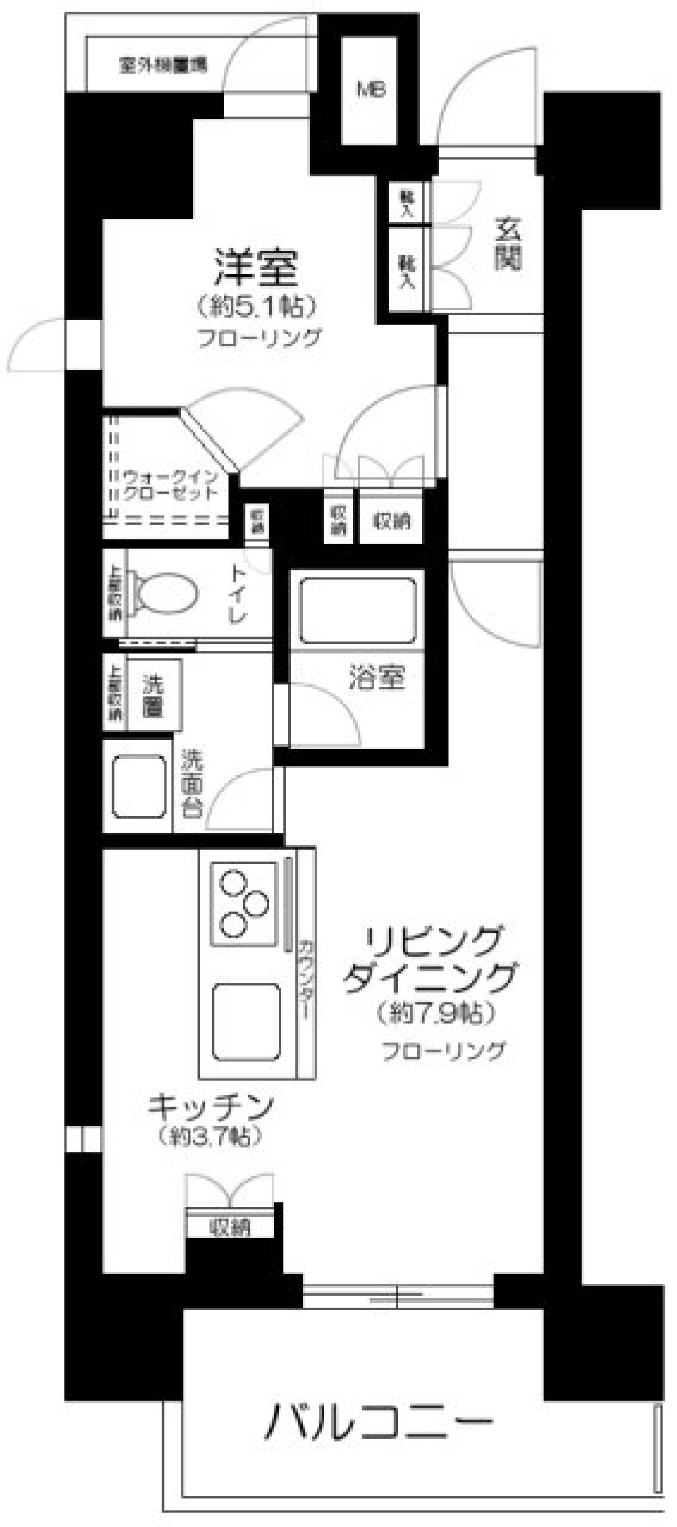 食事はカウンターで楽しくの間取り図