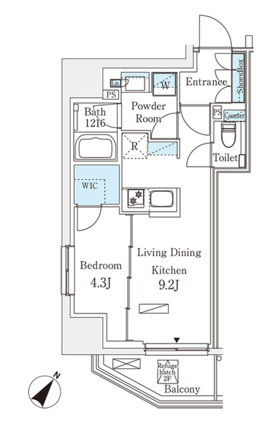 美味しさがギュッと詰まった１LDKの間取り図