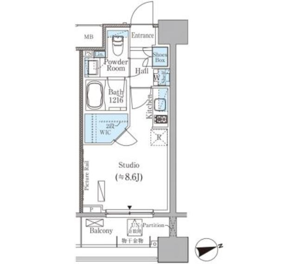 自分らしいスタイルを突き詰める1Rの間取り図