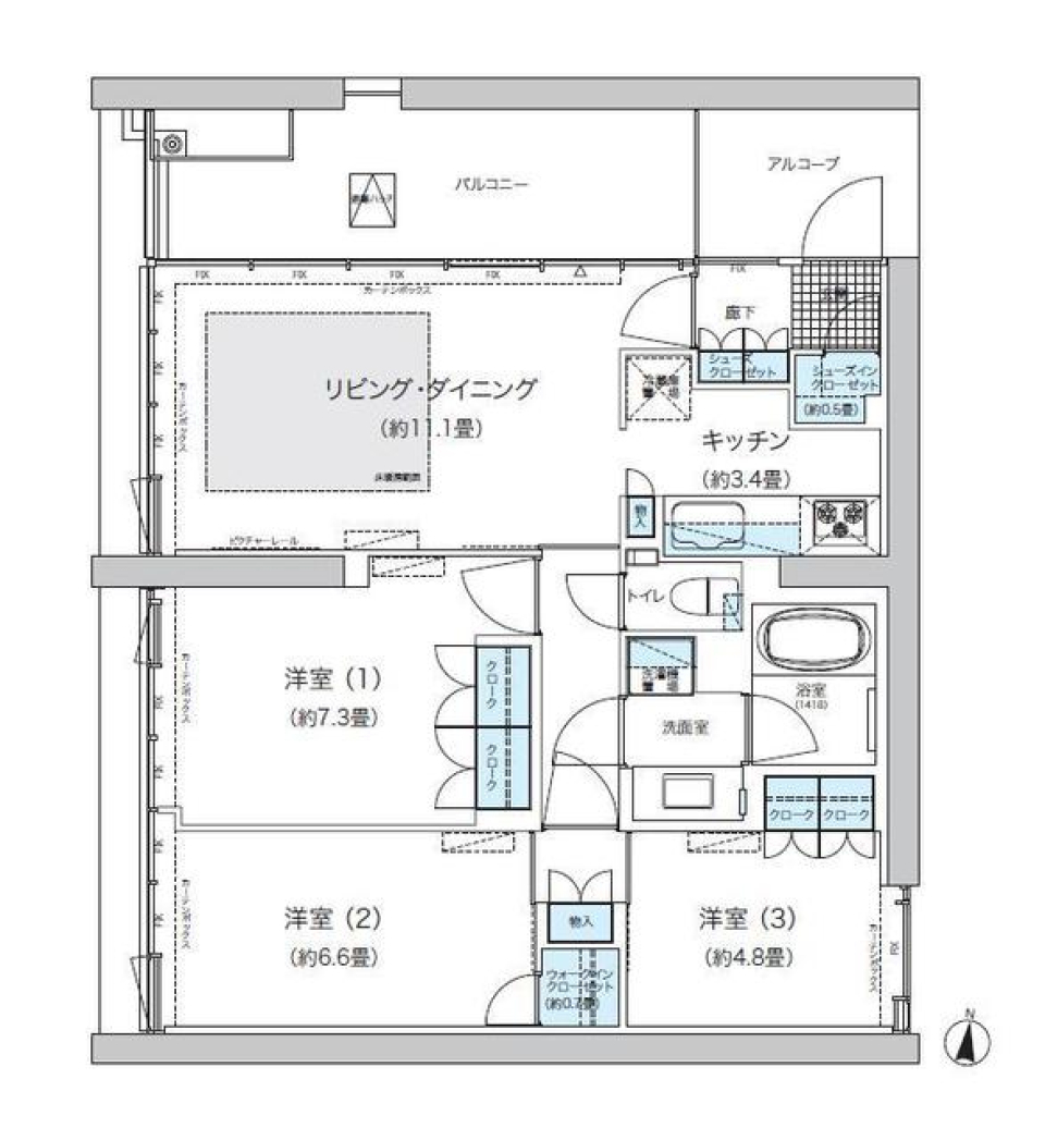 ガーデニエール砧　ＷＥＳＴ 625号室［ペット可］の間取り図