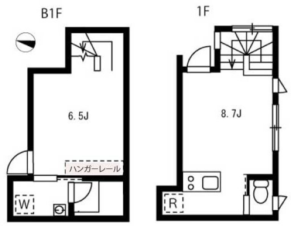 コンクリートはモダンと洗礼のカタチの間取り図