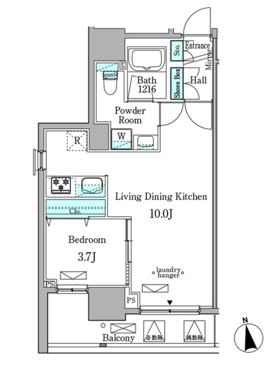 新宿5丁目の相棒と住める部屋［ペット可］の間取り図
