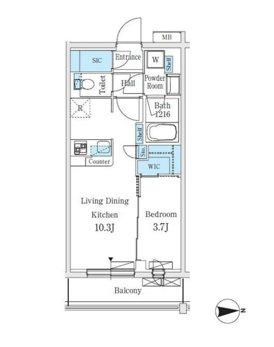 都市のリフレッシュポイントの間取り図