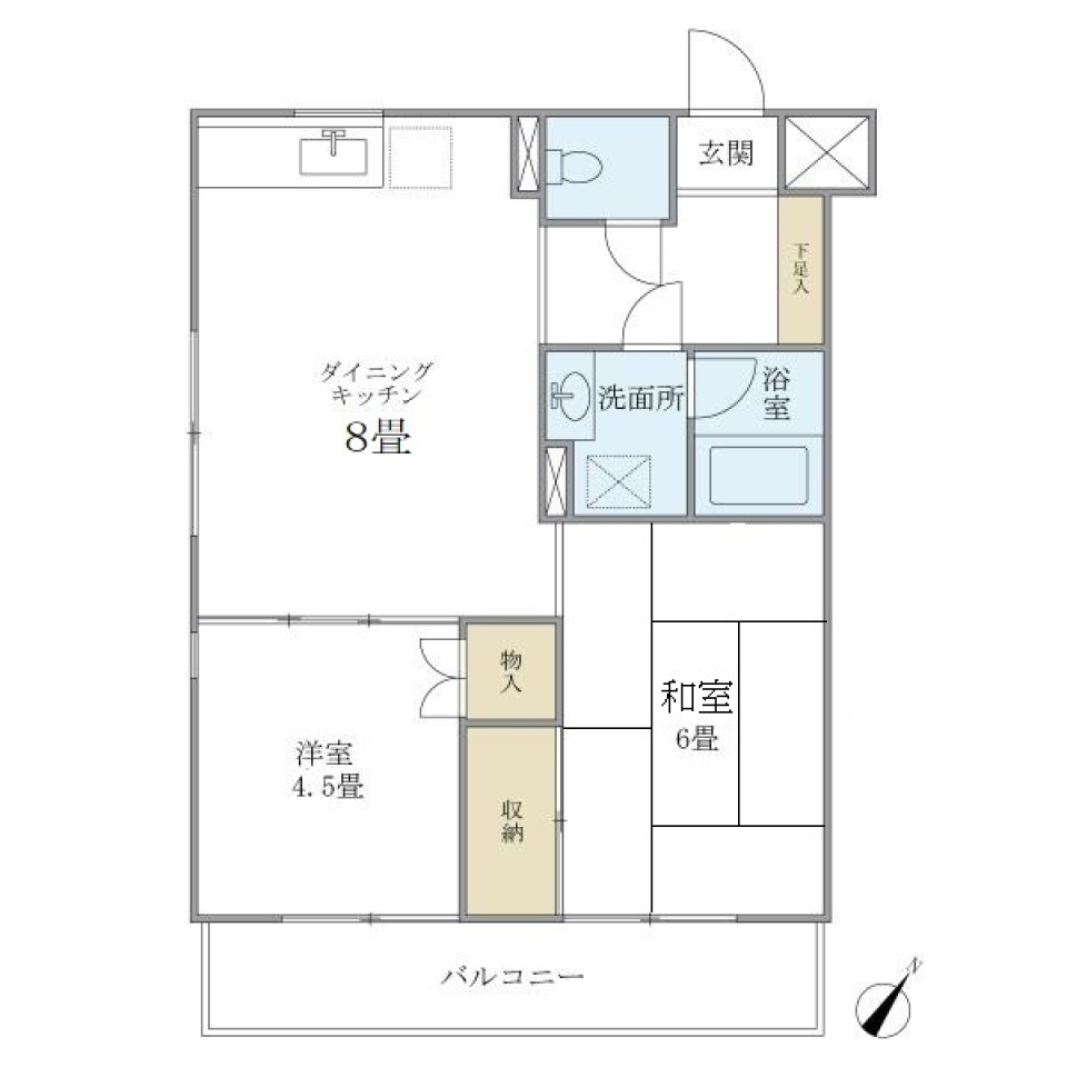 シックなグレーキッチン、杉並区な毎日への間取り図