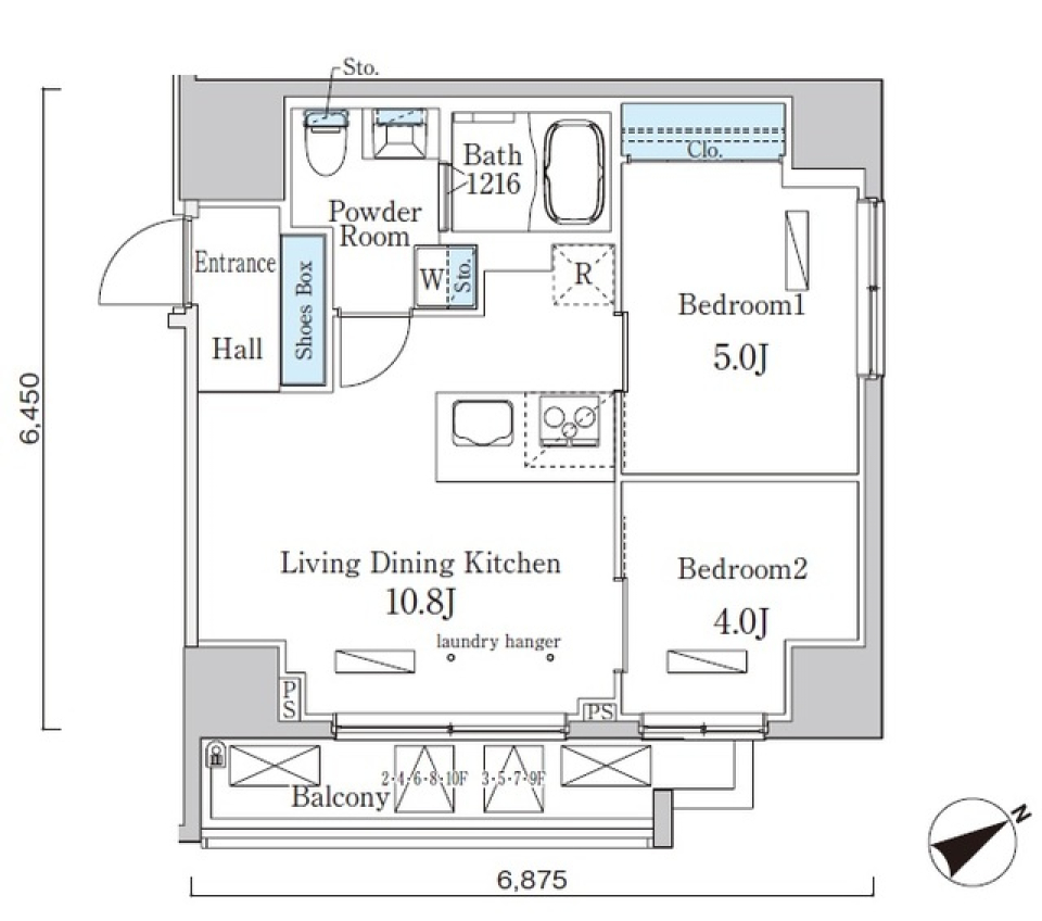 カーサスプレンディッド恵比寿１丁目 703号室［ペット可］の間取り図