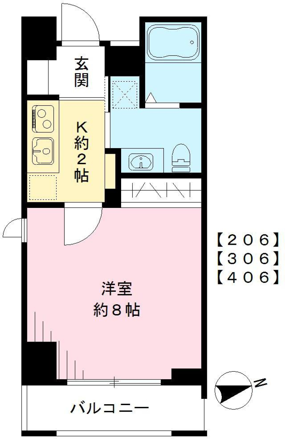 オトナ空間にキッチンというワンポイントの間取り図