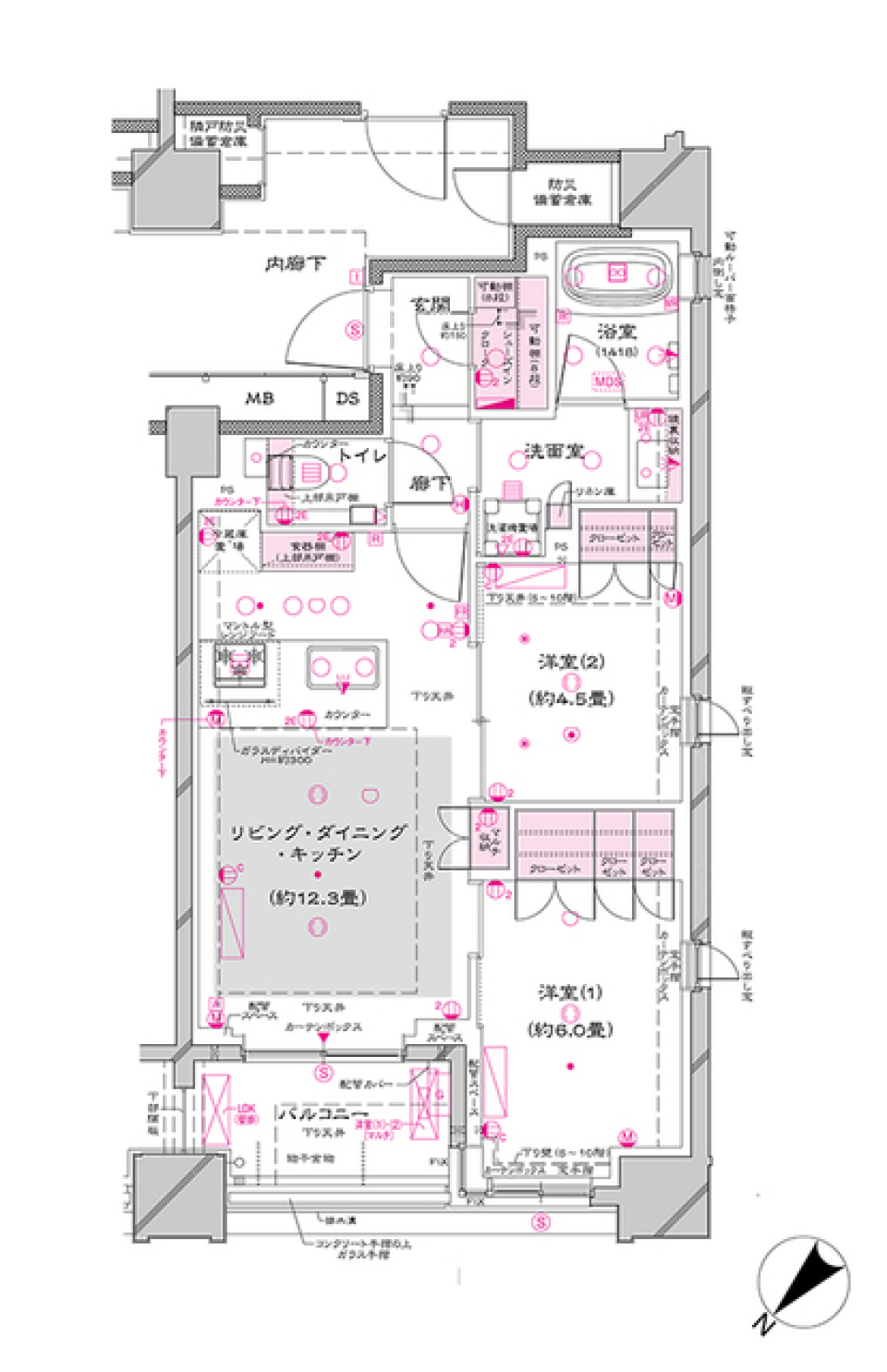 オーパスレジデンス銀座イースト　６０４号室 ［ペット可］の間取り図