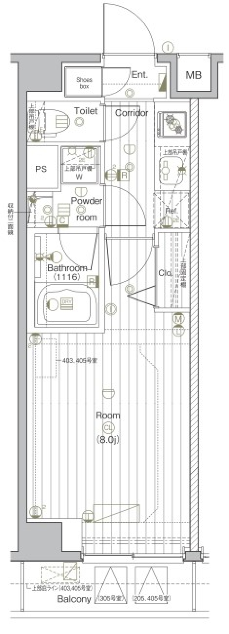 PREMIUM CUBE G 北新宿DEUX　203号室の間取り図