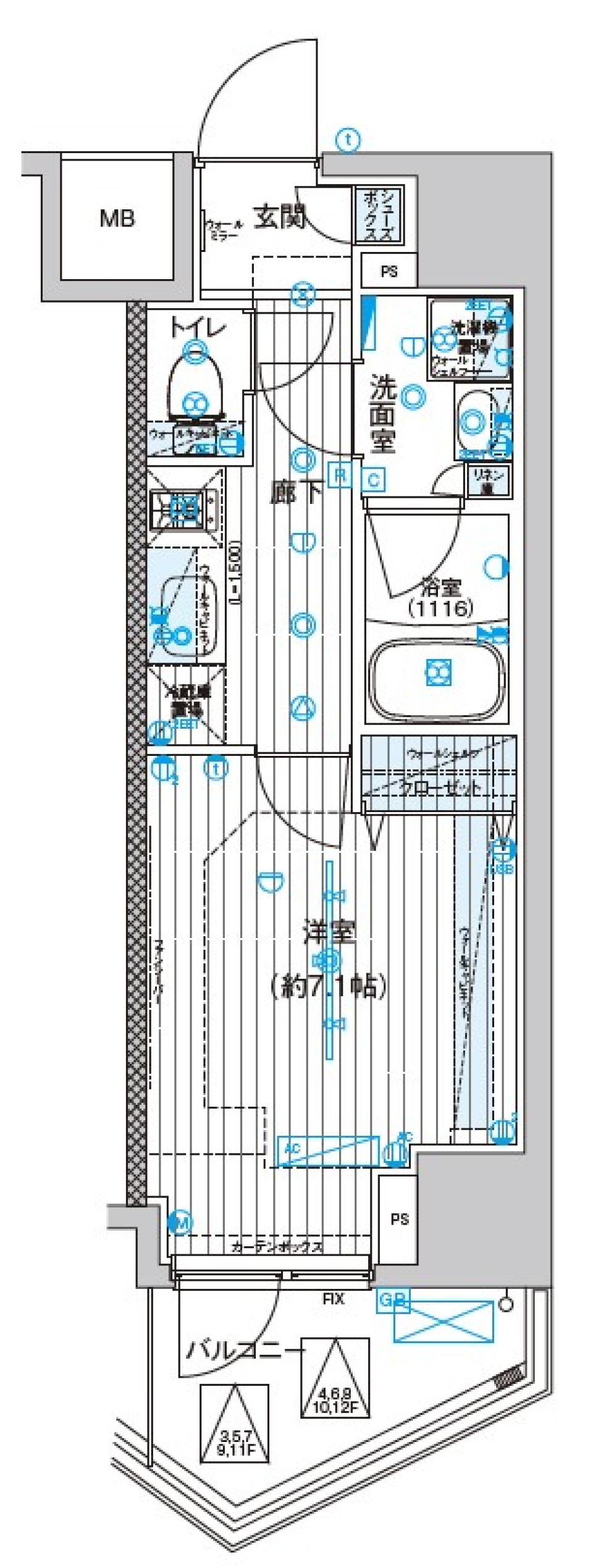 ブライズ東日本橋　404号室の間取り図
