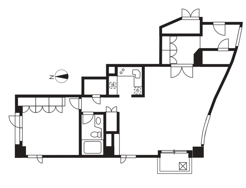 元麻布ガーデン　203号室の間取り図