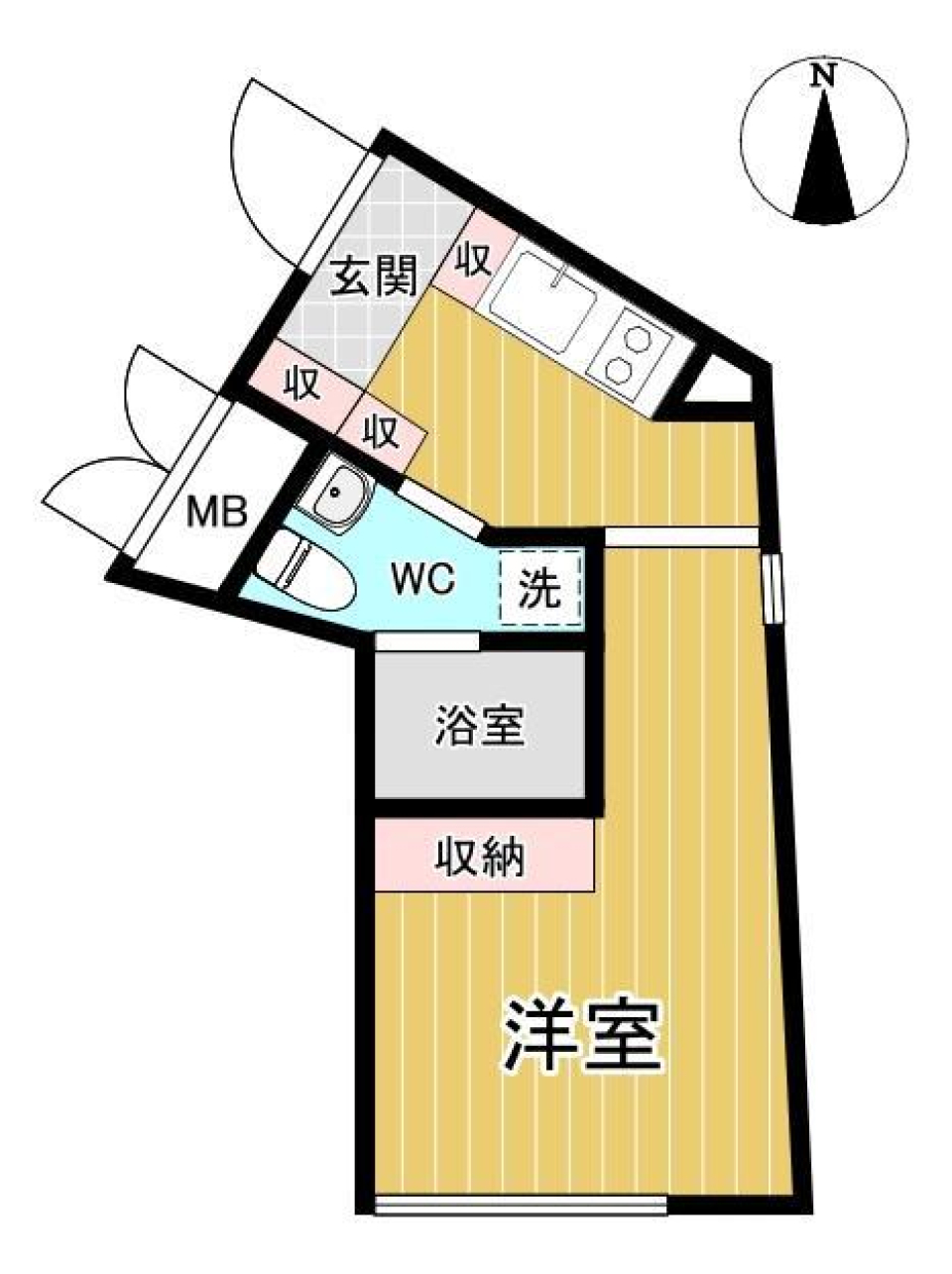 素敵な色合いと心地よい日差しの間取り図
